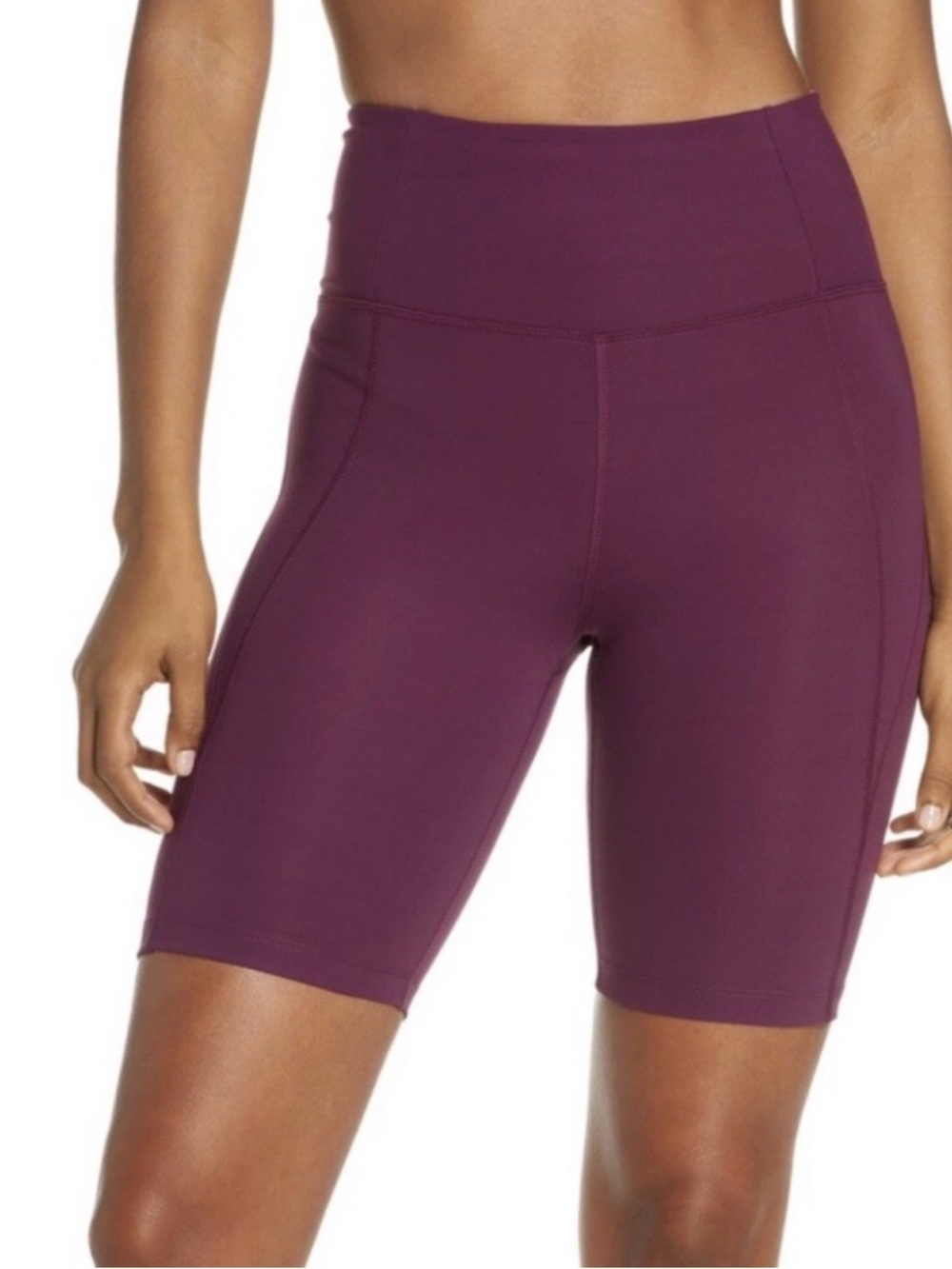 girlfriend collective Plum High-Rise Bike Shorts